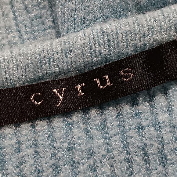 Cyrus Knit Top Light Blue Size Large Long Sleeve Round Neckline Cable Knit - Picture 8 of 13